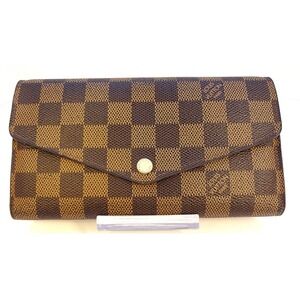 Louis Vuitton Damier Ebene Brown Sarah Wallet Snap Closure‎